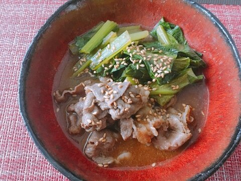 牛肉と小松菜のごま煮☆ご馳走